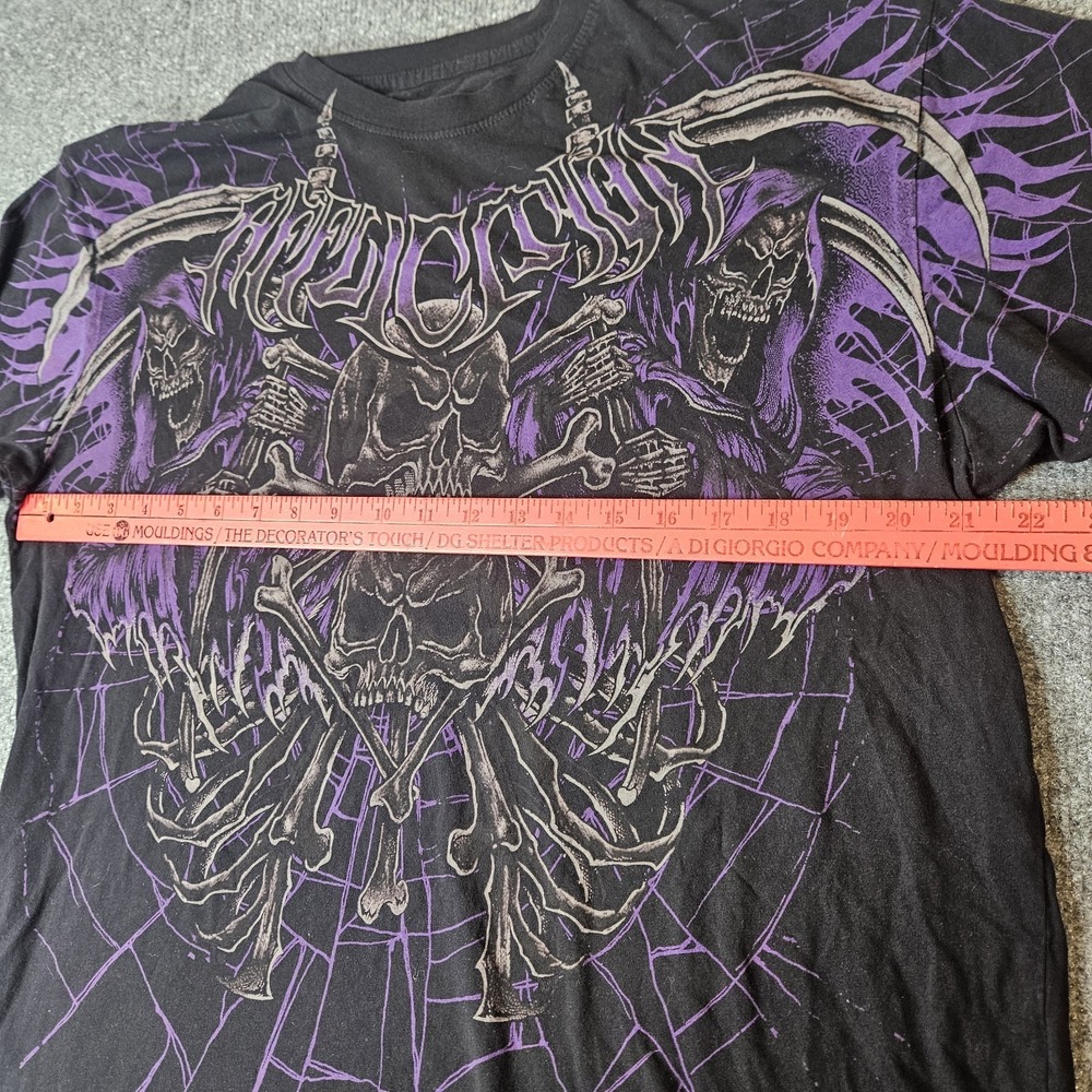 Affliction Mens Tshirt Size XL Graphic Print Darkness Falls Mall Goth Streetwear - Picture 5 of 6